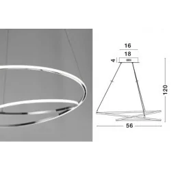 LUCES LANUS LE41661 wisząca LED chrom
