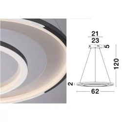 LUCES LINEA LE41666 elegant pendant lamp LED 47W chrome 62cm