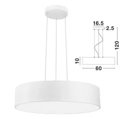 LUCES ALDEA LE41553/4 lampa wisząca LED 46W biała, szara 60cm