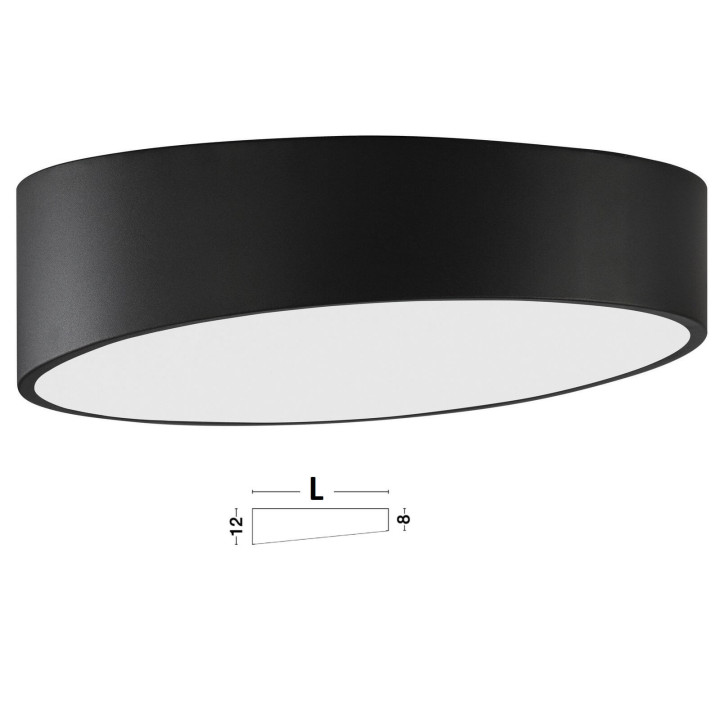 LUCES ALLEN LE41557/8/9 skośny plafon LED biały, czarny 40cm, 50cm