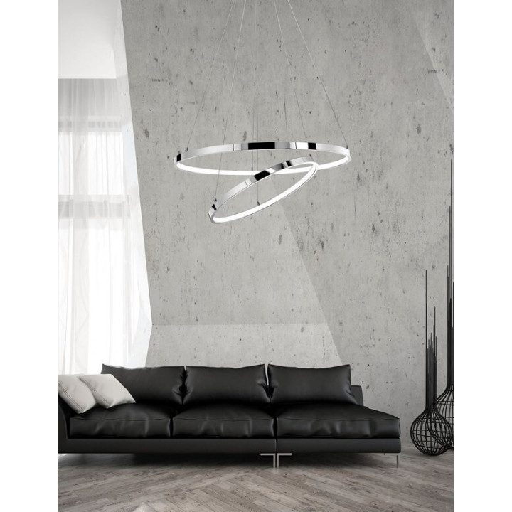 LUCES LOBOS LE41670/2 podw&oacute;jna lampa wisząca LED 60cm chrom