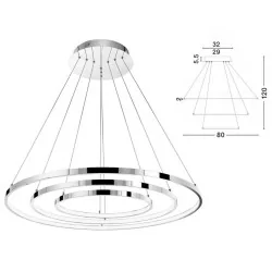 LUCES LOBOS LE41669/71 lampa wisząca LED 145W chrom 80cm