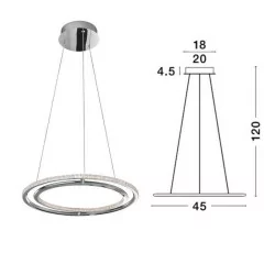 LUCES MIAMI LE41684 pendant lamp LED 45cm chrome 29W