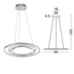 LUCES LANUS LE41685 LED pendant lamp 55W chrome 60cm