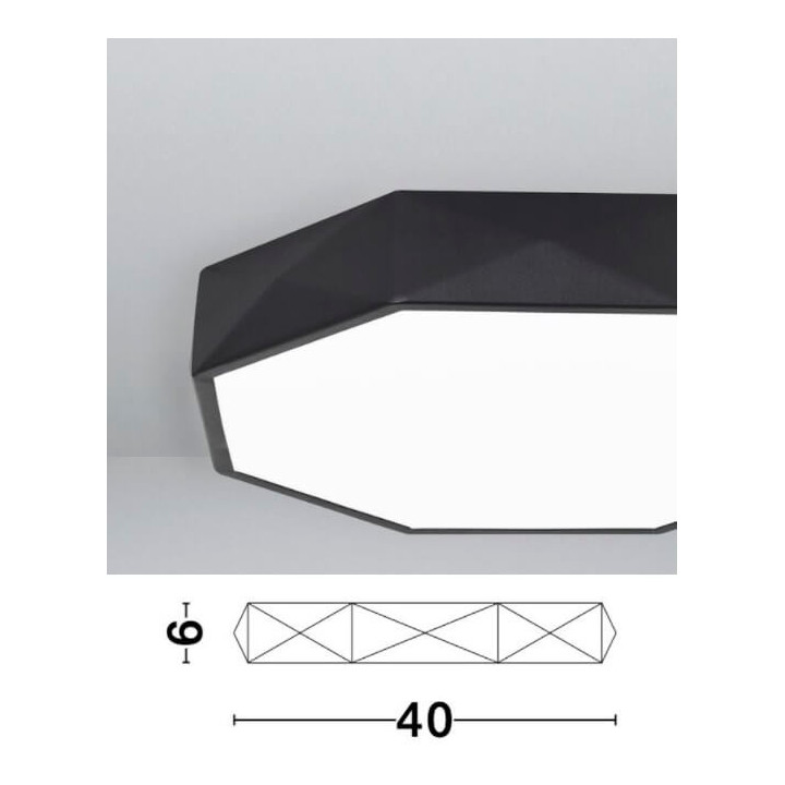 LUCES ANGOL LE41575/6 plafon LED 40cm biały, czarny 24W