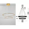 LUCES MONTE LE41691 elegancka lampa wisząca LED 56W złota 