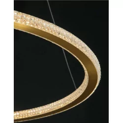 LUCES MONTE LE41695 elegancka złota lampa wisząca 60cm LED 48W