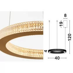 LUCES MONTT LE41697/8 lampa wisząca LED złota 40cm, 60cm