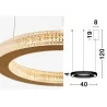 LUCES MONTT LE41697/8 LED pendant lamp gold 40cm, 60cm