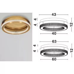 LUCES MONTT LE41701/2 elegant round gold LED ceiling 40cm, 60cm