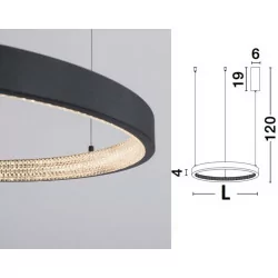 LUCES MORON LE41704/5/6 wisząca LED czarna, złota