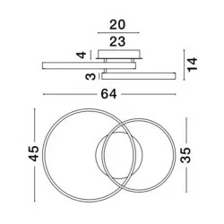 LUCES NUEVE LE41708 plafon LED 44W złoty liść 64cm