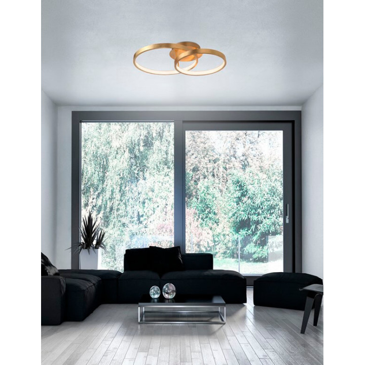 LUCES NUEVE LE41708 plafon LED 44W złoty liść 64cm