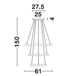 LUCES NUEVE LE41709 lampa wisząca 61cm LED 83W złoty liść 3000K