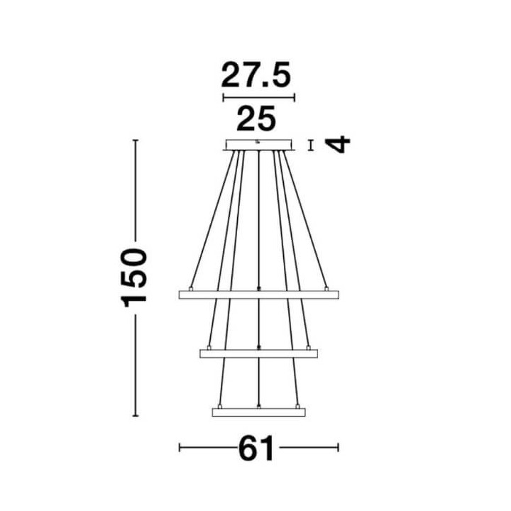LUCES NUEVE LE41709 lampa wisząca 61cm LED 83W złoty liść 3000K