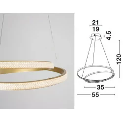 LUCES OBERA LE41713/1 wisząca LED 55cm 25W