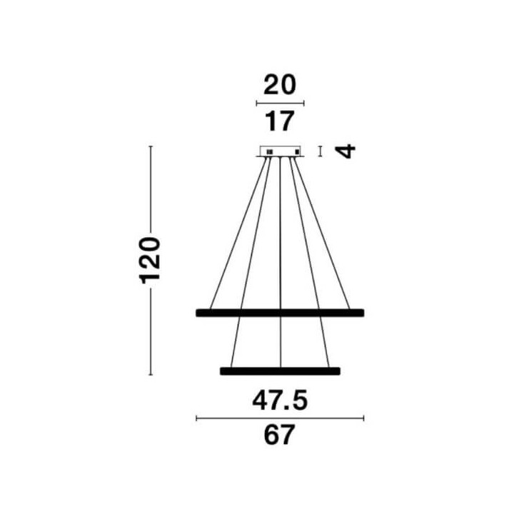 LUCES OCANA LE41715 black pendant lamp LED 45W diameter 67cm