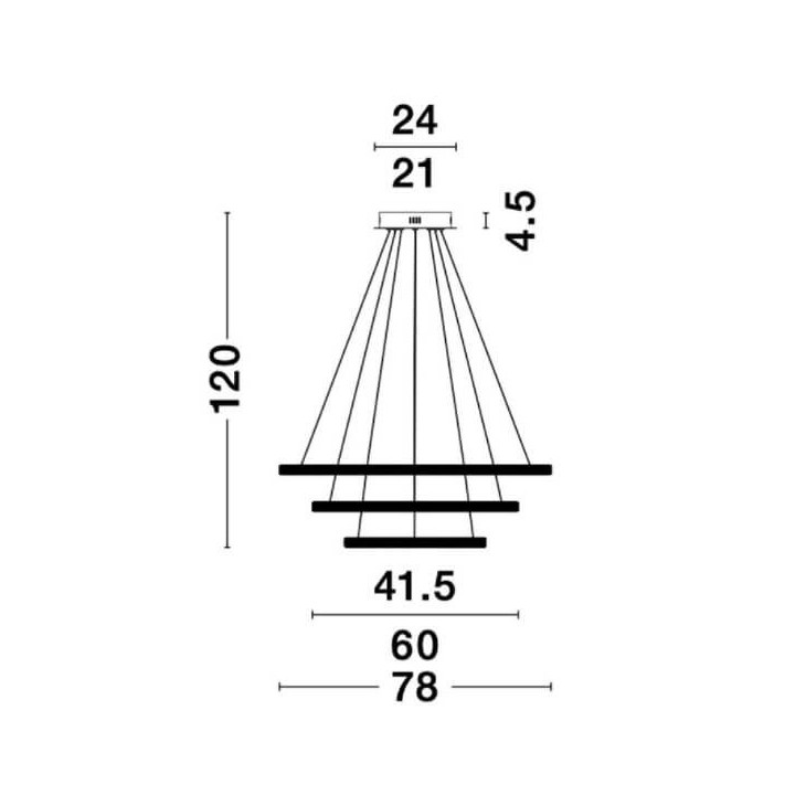 LUCES OCANA LE41716 black pendant lamp 78cm LED 62W