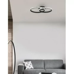 LUCES OCANA LE41718 czarny plafon LED 28W z kryształkami 62,5cm