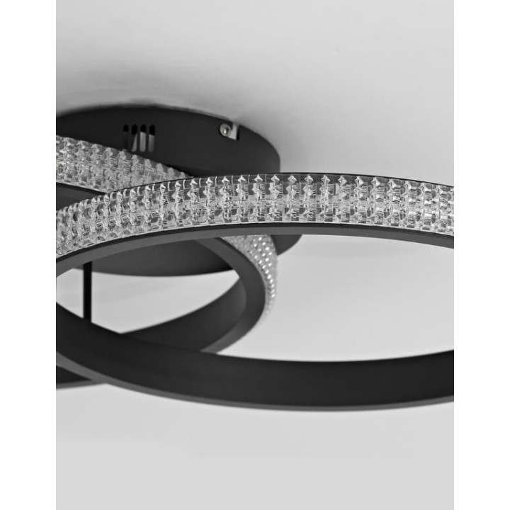 LUCES OCANA LE41718 black 28W LED ceiling with crystals 62.5cm