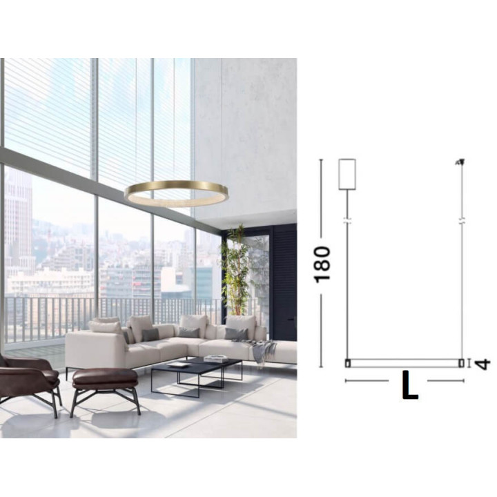 LUCES ORITO LE41725/7/8 pendant lamp LED antique brass 45-108cm