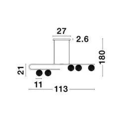 LUCES PASTO LE41735 złota lampa wisząca 113cm 5xG9