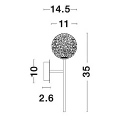 LUCES PASTO LE41736 złoty kinkiet 1xG9 szkło struktura