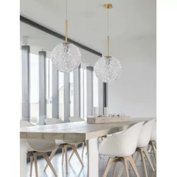 LUCES PASTO LE41737/8 gold pendant lamp glass ball 15cm, 30cm