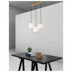 LUCES PILAR LE41760 gold pendant lamp + opal glass 3xE14