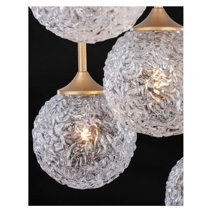 LUCES PASTO LE41740 gold pendant lamp transparent balls 5xG9