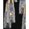 LUCES PENCO LE41744 gold pendant lamp glass cones 5xG9