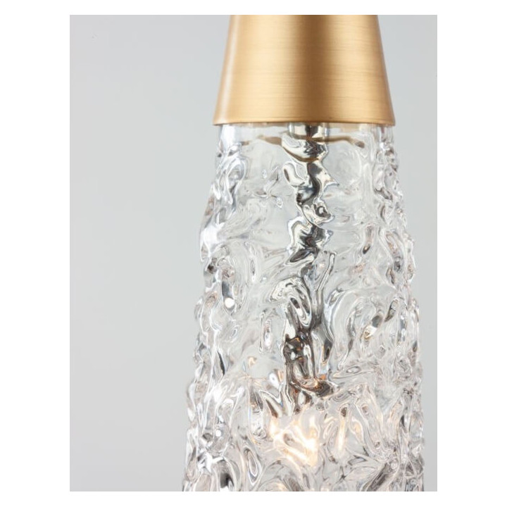 LUCES PENCO LE41744 złota lampa wisząca szklane stożki 5xG9
