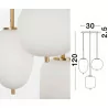 LUCES PILAR LE41761 gold pendant lamp E14 3x5W lampshades