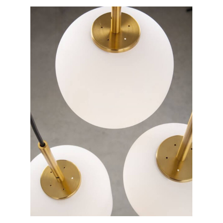LUCES PILAR LE41761 złota lampa wisząca 3mleczne klosze E14 3x5W