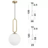 LUCES PINTO LE41765/6 pendant lamp gold, black 1xE27 sphere