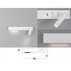 LUCES ZARATE LE42218/9 kinkiet LED nad łóżko USB