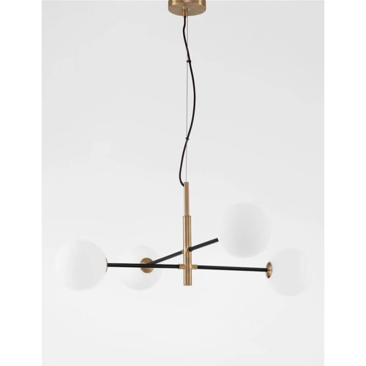 LUCES PLATO LE41769 pendant lamp black and gold 4xG9 white balls