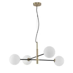 LUCES PLATO LE41769 pendant lamp black and gold 4xG9 white balls