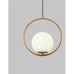 LUCES RENGO LE41770 gold pendant lamp white ball 20cm 1xE27