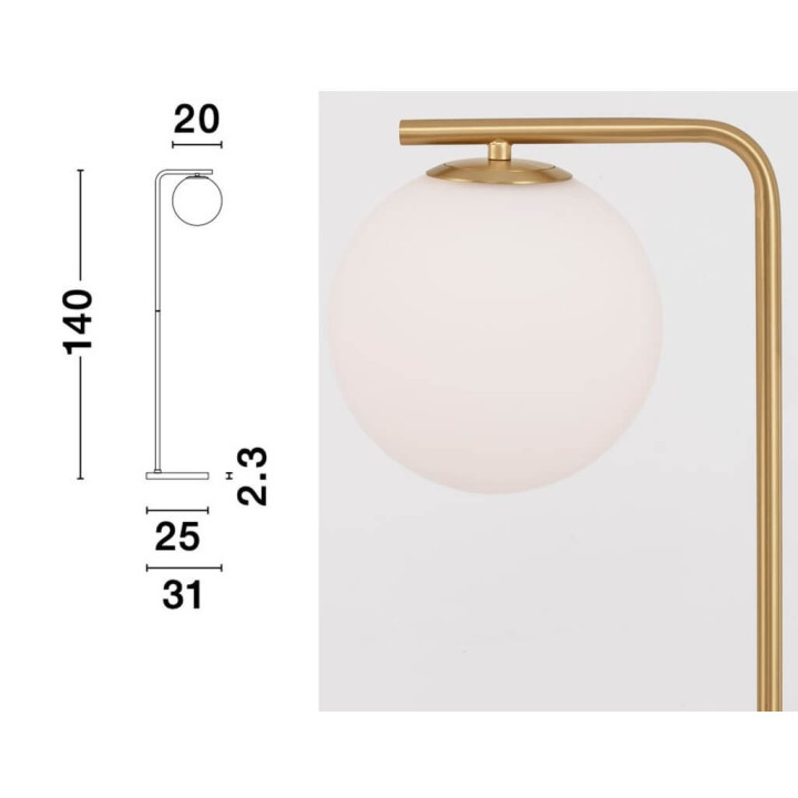 LUCES RIOJA LE41773 black and gold floor lamp 140cm 1xE27 ball