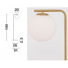 LUCES RIOJA LE41773 black and gold floor lamp 140cm 1xE27 ball