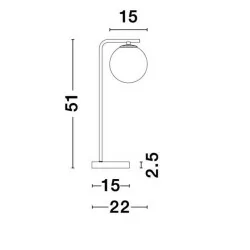 LUCES RIOJA LE41774 czarno-złota lampa stołowa 51cm kula 1xE14