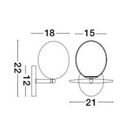 LUCES SORIA LE41784 kinkiet mosiądz biała kula E14