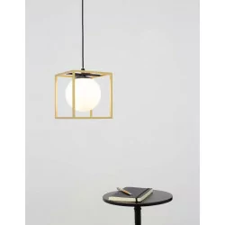 LUCES PLATA LE41786 złoto-czarna lampa wisząca kwadrat 1xE14