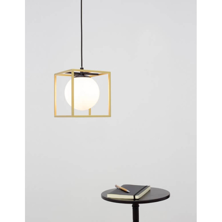 LUCES PLATA LE41786 złoto-czarna lampa wisząca kwadrat 1xE14