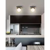 LUCES PLATA LE41789 ceiling lamp black and gold frame + white ball