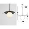 LUCES SALTO LE41780/1 pendant lamp black 1xE27 ball