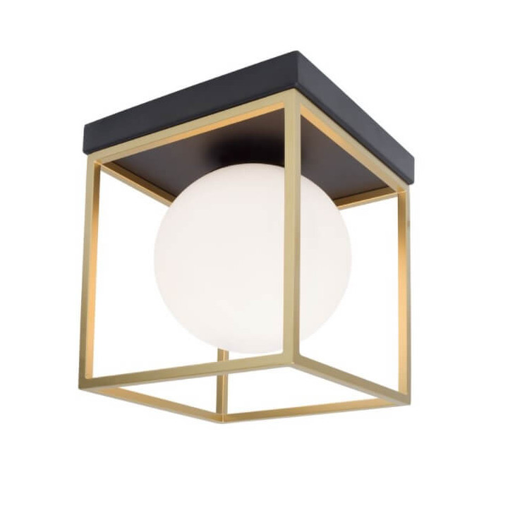 LUCES PLATA LE41789 ceiling lamp black and gold frame + white ball