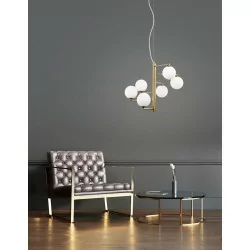 LUCES TALCA LE41793 hanging antique brass 6xG9 white balls