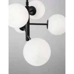 LUCES TURBO LE41803 black ceiling lamp 6xE14 white glass